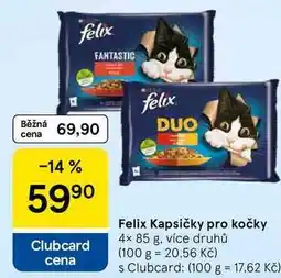 Tesco Felix Kapsičky pro kočky, 4× 85 g, více druhů nabídka