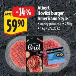 Albert Albert Hovězí burger Americano Style nabídka