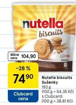 Tesco Nutella biscuits sušenky nabídka