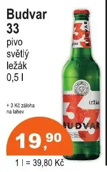COOP DISKONT Budvar pivo světlý ležák nabídka