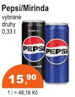 COOP DISKONT Pepsi/Mirinda vybrané druhy nabídka