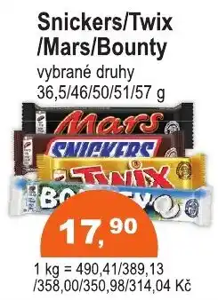 COOP DISKONT Snickers/Twix/Mars/Bounty nabídka