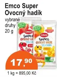 COOP DISKONT Emco Super Ovocný hadík nabídka
