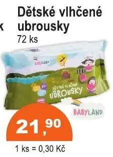 COOP DISKONT Babyland dětské vlhčené ubrousky nabídka