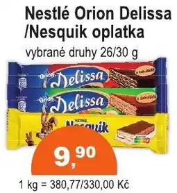 COOP DISKONT Nestlé Orion Delissa /Nesquik oplatka nabídka