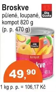 COOP DISKONT Die Gusta broskve nabídka