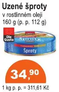 COOP DISKONT Dle Gusta uzené šproty nabídka