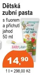 COOP DISKONT Babyland dětská zubní pasta s příchutí jahod nabídka