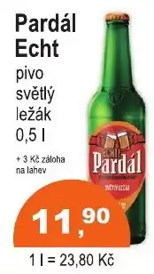COOP DISKONT Pardál Echt pivo světlý ležák nabídka