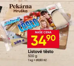 Hruška Pekárna Hruška listové těsto nabídka