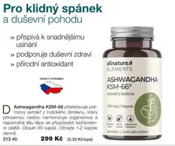 Decodoma Allnature elements ashwagandha KSM-66 nabídka