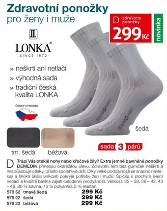 Lonka zdravotní ponožky