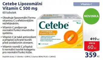 Cetebe Lipozomální Vitamin C 500 mg
