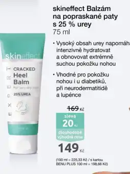 Benu skineffect balzám na popraskané paty s 25 % urey nabídka