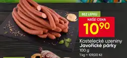 Hruška Kostelecké uzeniny Javořické párky nabídka