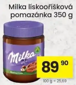 Kubík potraviny Milka liskooříšková pomazánka nabídka