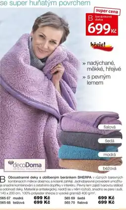 Decodoma decoDoma oboustranné deky s oblíbeným beránkem SHERPA nabídka