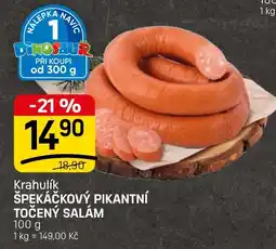Flop Krahulík špekáčkový pikantní točený salám nabídka