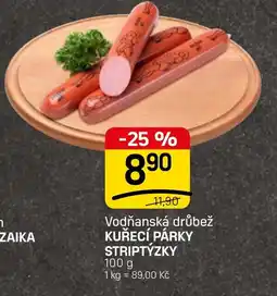 Flop Vodňanská drůbež kuřecí párky striptýzky nabídka