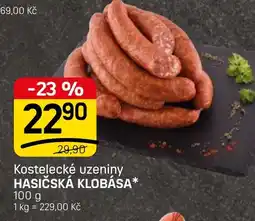Flop Kostelecké uzeniny hasičská klobása nabídka