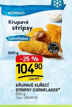 Flop Nowaco křupavé kuřecí stripsy cornflakes nabídka