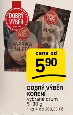 Flop Dobrý výběr koření nabídka