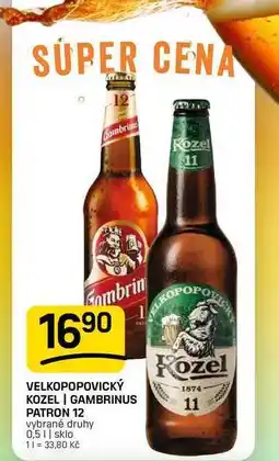 Flop VELKOPOPOVICKÝ KOZEL | GAMBRINUS PATRON 12 vybrané druhy nabídka