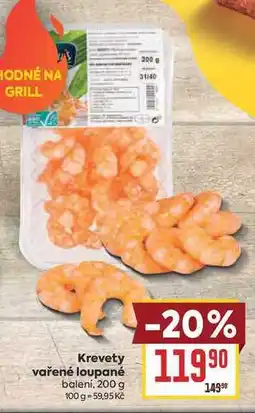 Billa Krevety vařené loupané balení nabídka