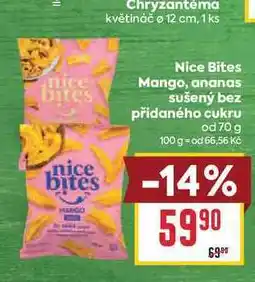 Billa Nice Bites Mango, ananas sušený bez přidaného cukru od nabídka