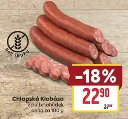 Billa Chlapská Klobása z pultu lahůdek cena za nabídka