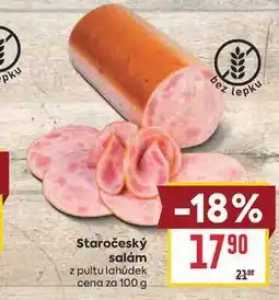 Billa Staročeský salám z pultu lahůdek cena za nabídka