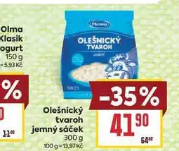 Billa Olešnický tvaroh jemný sáček nabídka