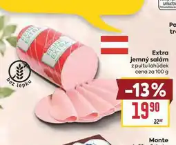 Billa Extra jemný salám z pultu lahůdek cena za nabídka