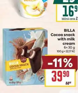Billa BILLA Cocoa snack with milk cream nabídka