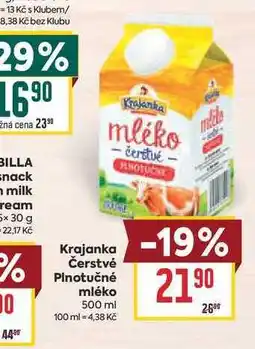 Billa Krajanka Čerstvé Plnotučné mléko nabídka
