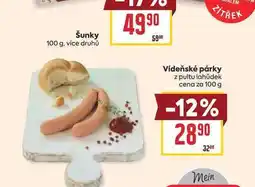 Billa Vídeňské párky z pultu lahůdek cena za nabídka