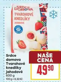 Billa Srdce domova Tvarohové knedlíky jahodové nabídka