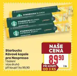 Billa Starbucks Kávové kapsle pro Nespresso 1 balení nabídka
