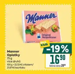 Billa Manner Manner Oplatky nabídka