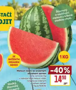 Billa Meloun vodní se sníženým Sladký, šťavnatý křupavý obsahem semen volný, cena za nabídka