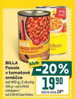 Billa BILLA Fazole v tomatové omáčce od nabídka