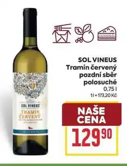 Billa SOL VINEUS Tramín červený pozdní sběr polosuché nabídka