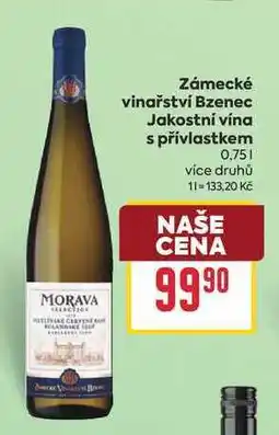 Billa Zámecké vinařství Bzenec Jakostní vína s přívlastkem nabídka