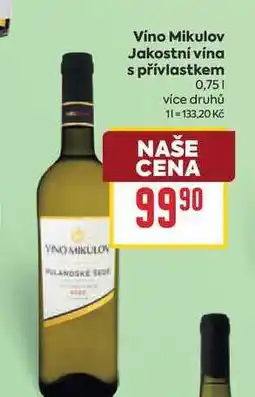 Billa Vino Mikulov Jakostní vína s přívlastkem nabídka