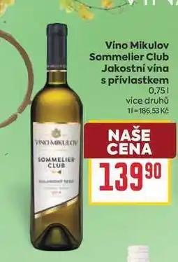 Billa Vino Mikulov Sommelier Club Jakostní vína s přívlastkem nabídka