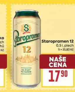 Billa Staropramen 12 0,51, plech nabídka