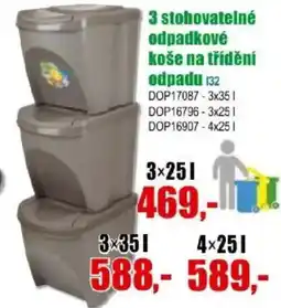 EVA 3 stohovatelné odpadkové koše na třídění odpadu nabídka