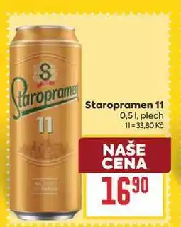 Billa Staropramen 11 0,51, plech nabídka