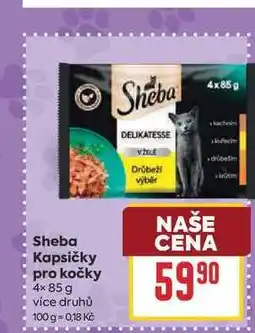 Billa Sheba Kapsičky pro kočky 4× nabídka