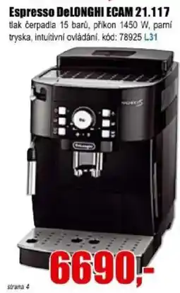 EVA DeLonghi Espresso ECAM 21.117 nabídka